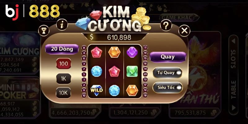 Nổ hũ kim cương mang lại cảm giác giàu sang