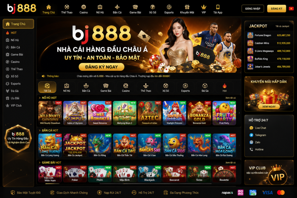 Bj888 giao diện đẹp, nhiều loại game phong phú